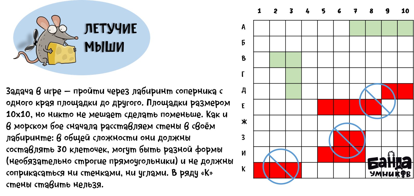 Коробка настольной игры «Летучие мыши» с координатами