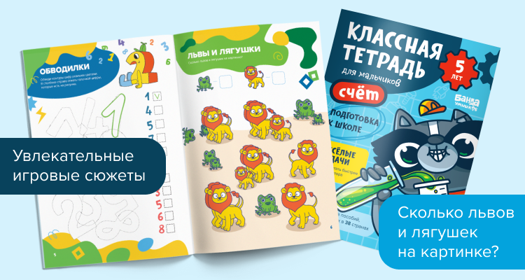Классная тетрадь. Счёт для мальчиков 5 лет